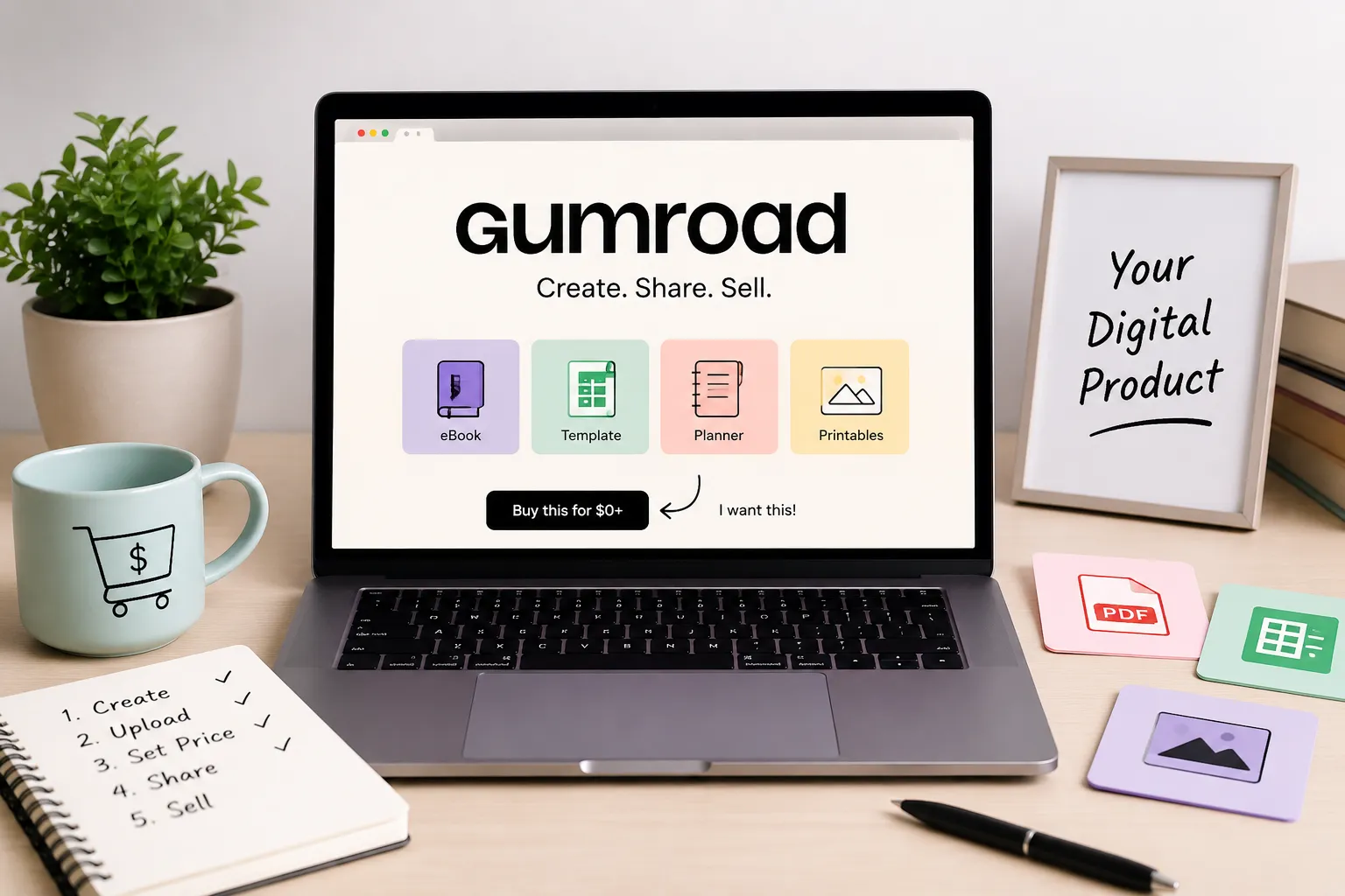 how to create digital products and sell on gumroad
